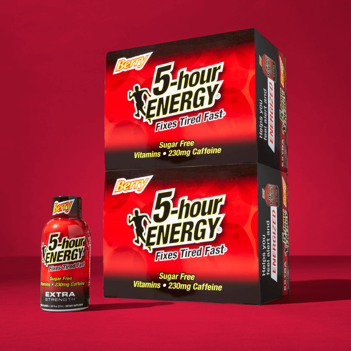 Extra Strength Berry 5-hour ENERGY shot boxes