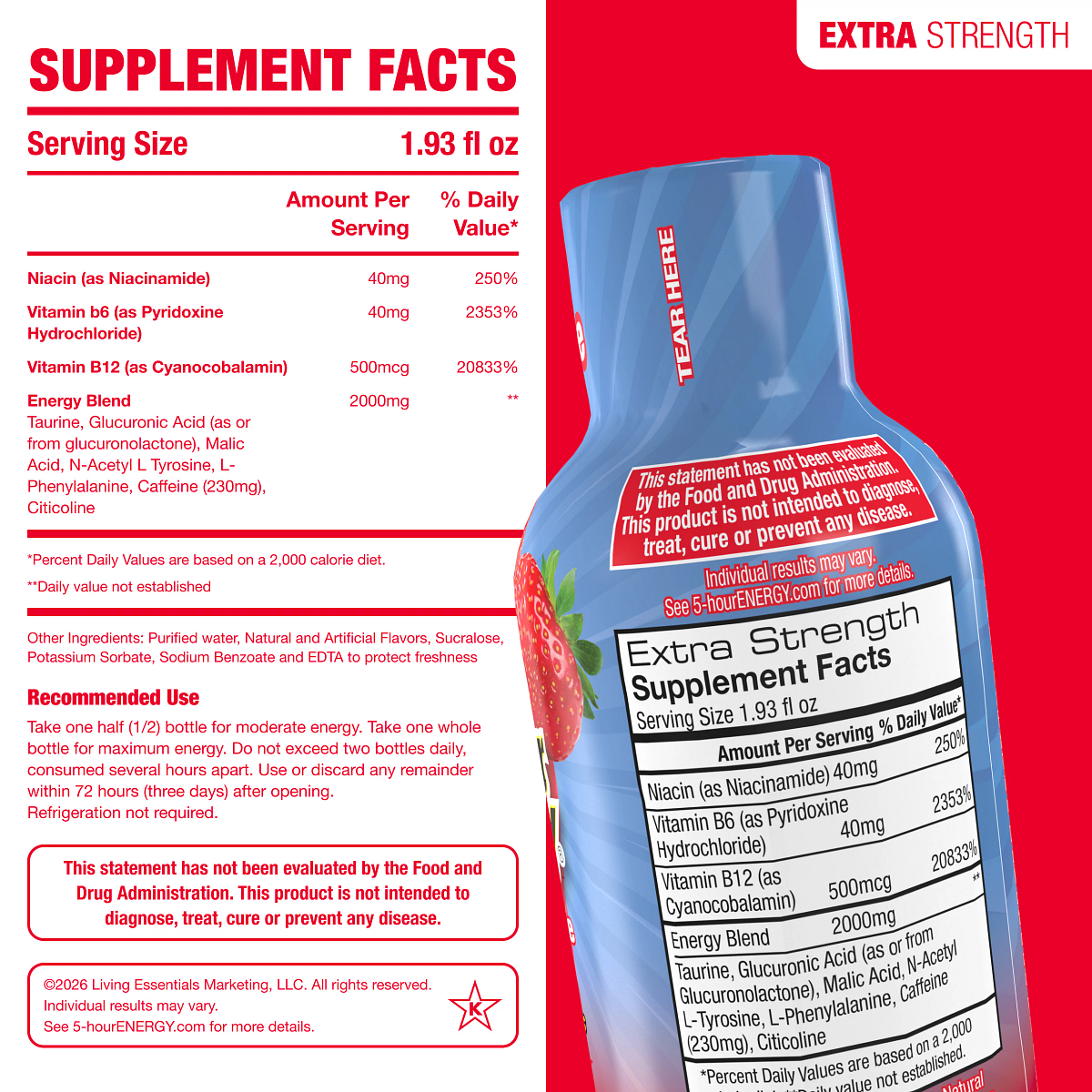 Red Licorice Flavor Extra Strength 5-hour ENERGY Shots