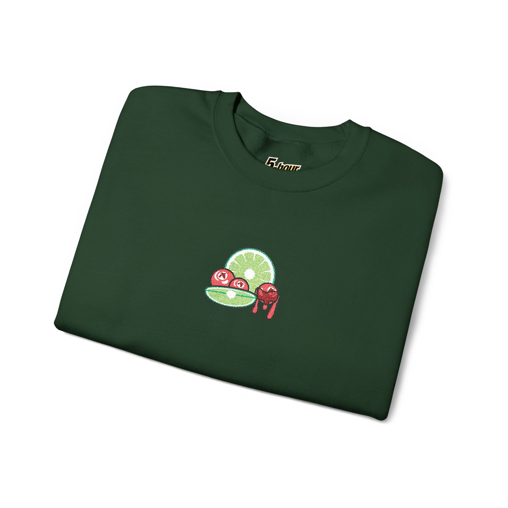 Cran-Lime Embroidered Sweatshirt