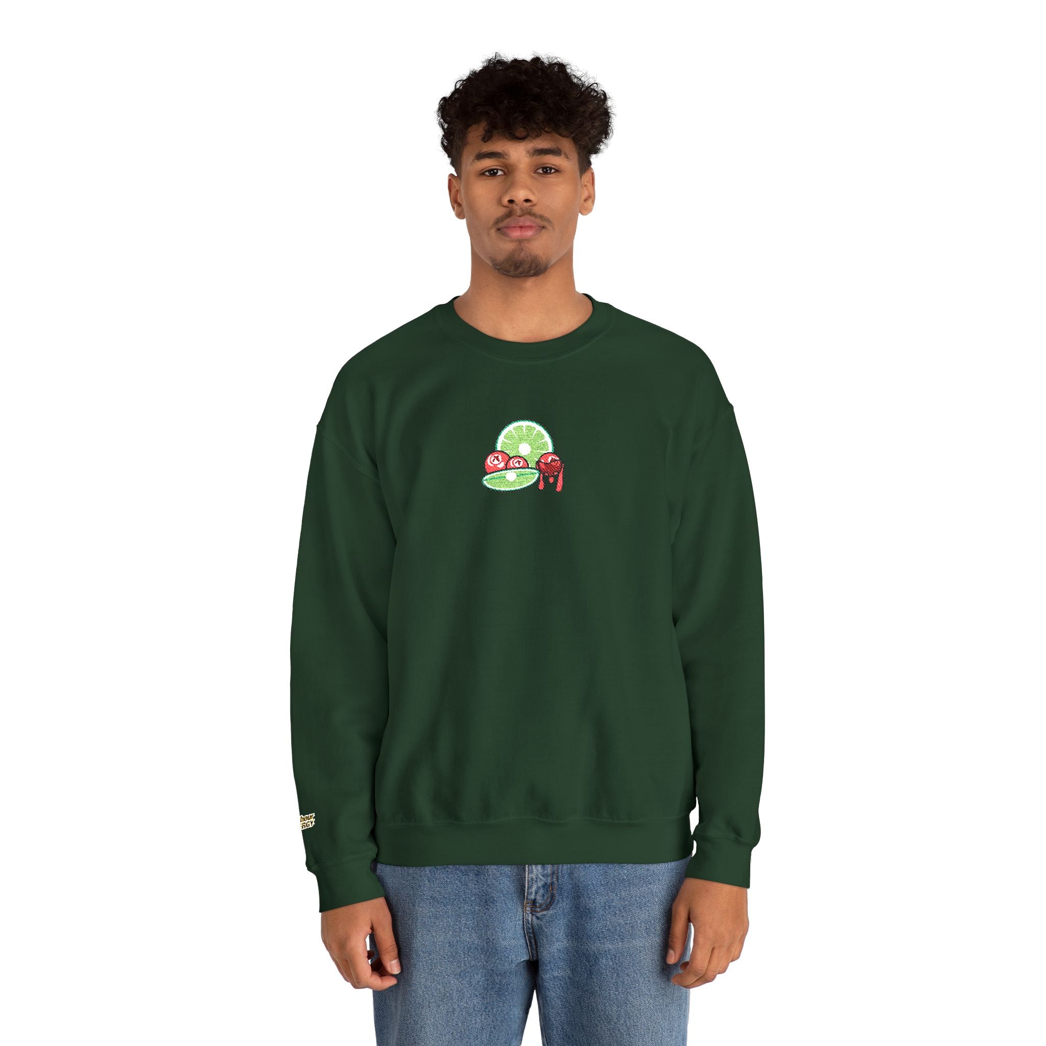 Cran-Lime Embroidered Sweatshirt