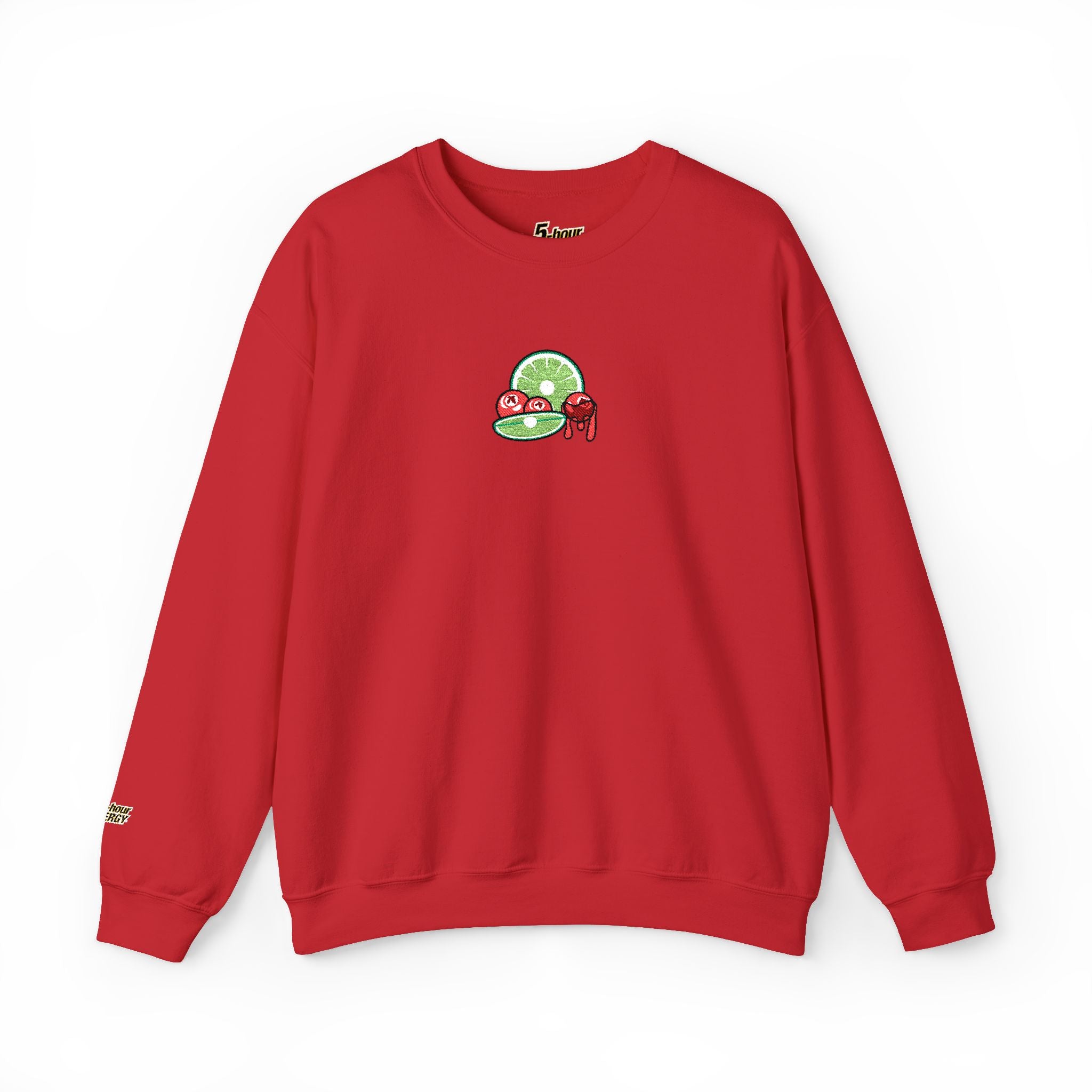 Cran-Lime Embroidered Sweatshirt