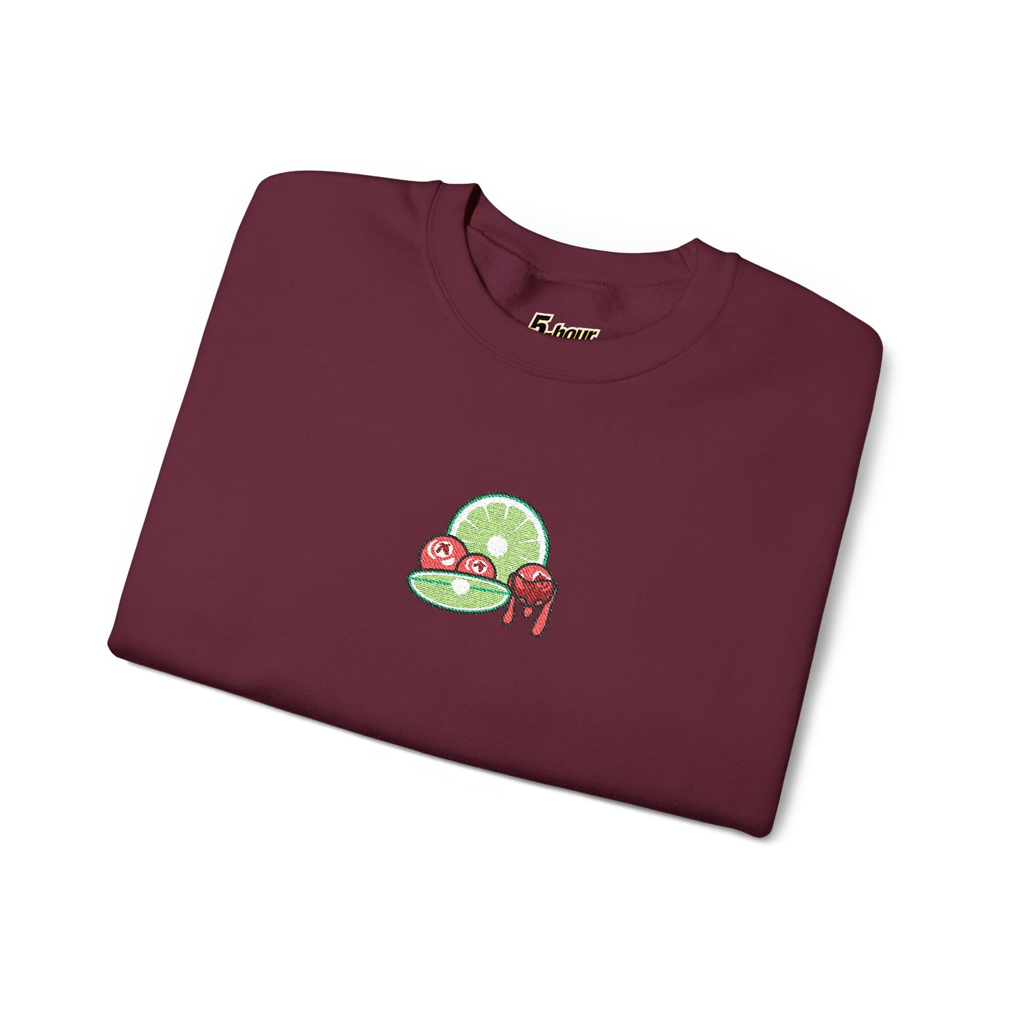 Cran-Lime Embroidered Sweatshirt