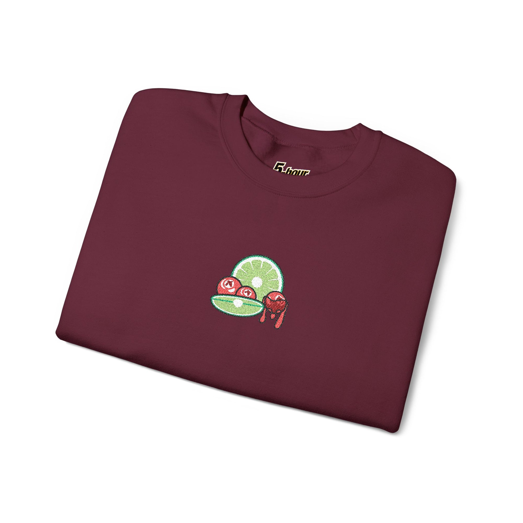 Cran-Lime Embroidered Sweatshirt