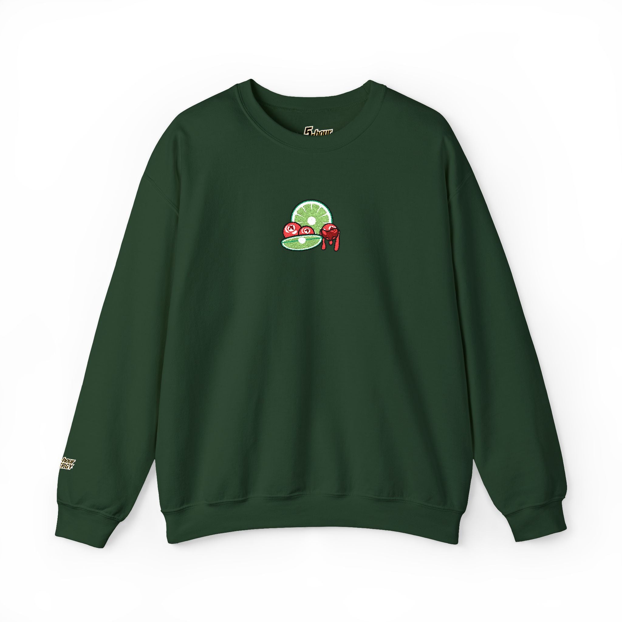 Cran-Lime Embroidered Sweatshirt
