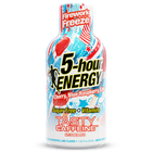 A 5-hour Energy shot in Firework Freeze flavor, featuring a patriotic red, white, and blue design with cherry, blue raspberry, and lime graphics.
