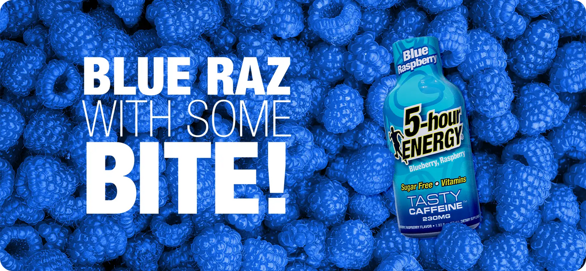 Fusion Energy Blue Raspberry Blue Raspberry Flavor Extra Strength 5-hour ENERGY Shots – 5-hour Energy