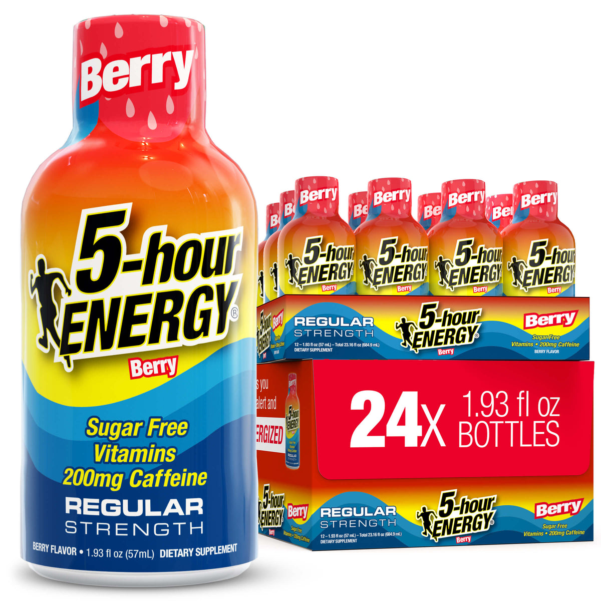 24 Pack 5-hour ENERGY Regular Strength Shots, Berry Flavor 1.93 Fl Oz