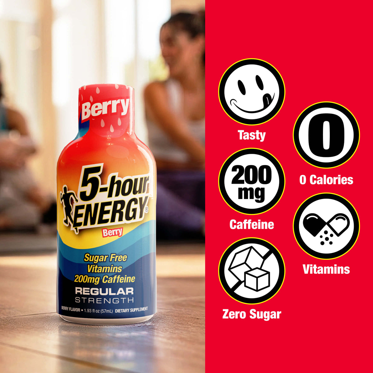 24 Pack 5-hour ENERGY Regular Strength Shots, Berry Flavor 1.93 Fl Oz