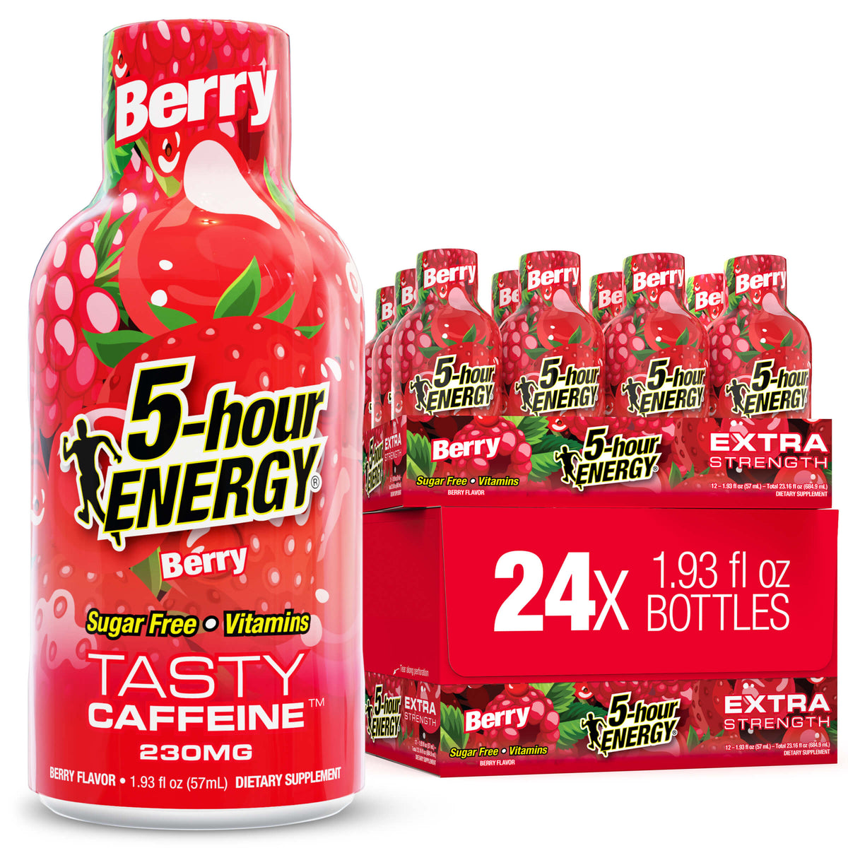 24 Pack 5-hour ENERGY Extra Strength Shots, Berry Flavor Flavor, 1.93 Fl Oz