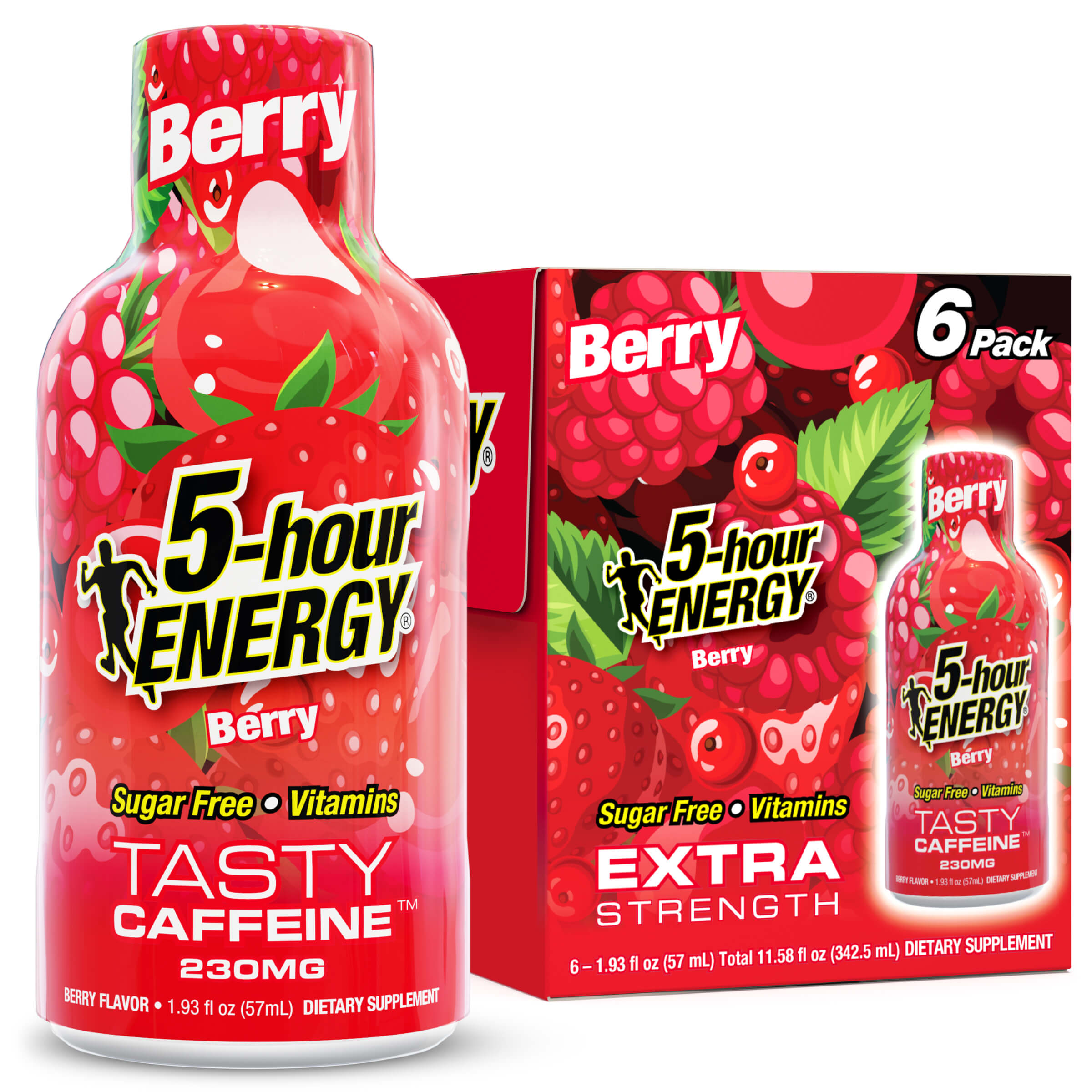6 Pack Berry Flavor Extra Strength 5-hour ENERGY Shots – 5-hour Energy