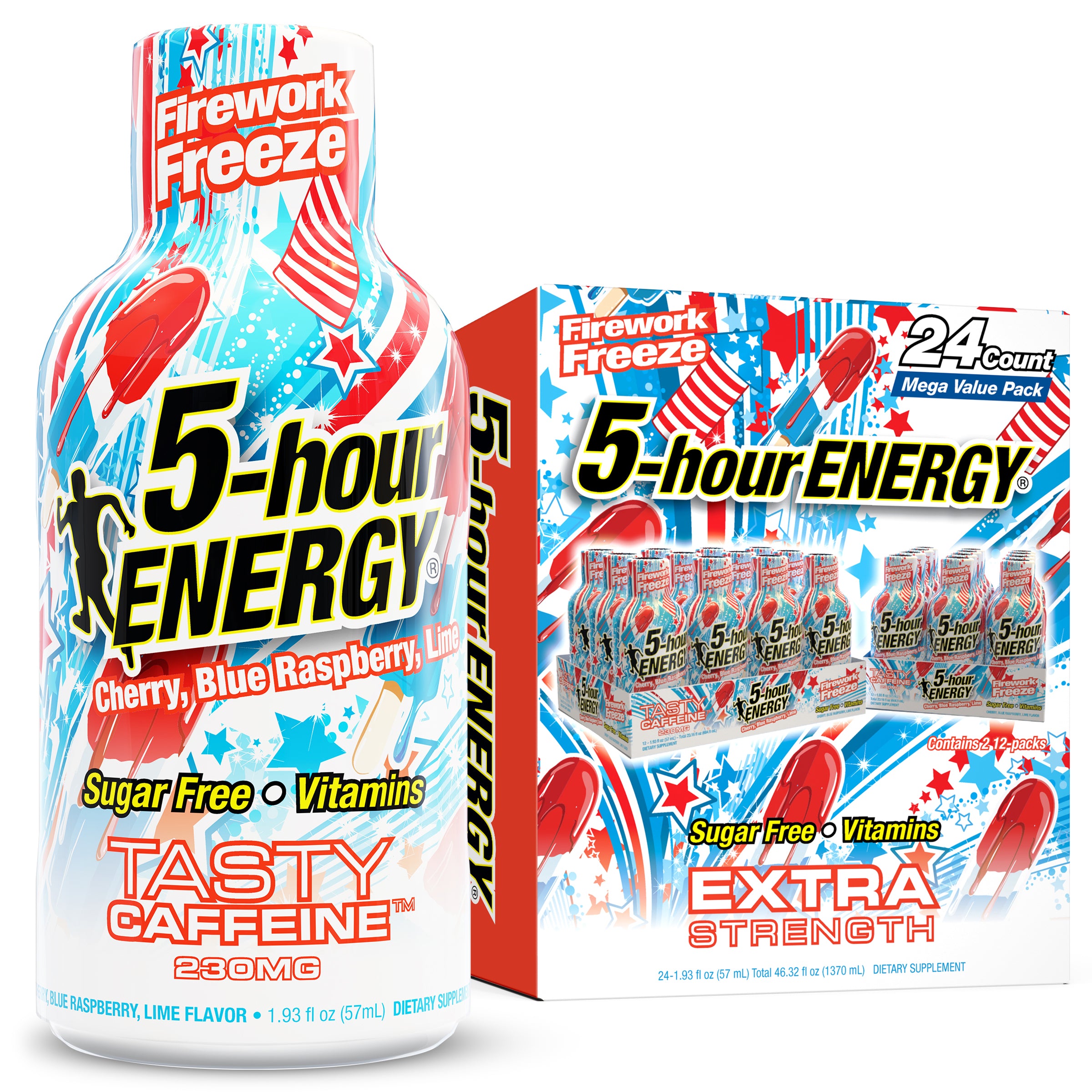 5-hour ENERGY Extra Strength Shots, Firework Freeze Flavor, 1.93 Fl Oz, 24 Pack
