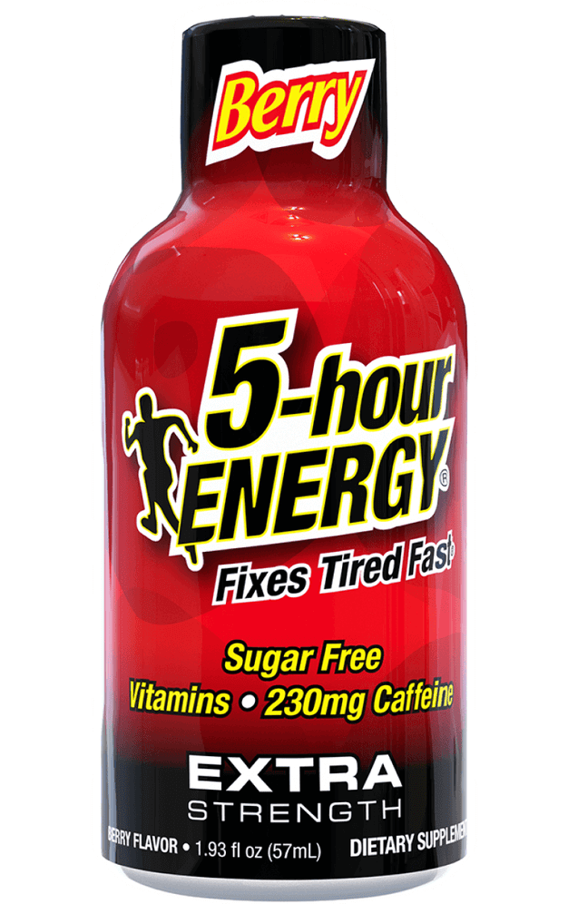 Energy shots and energy drinks with caffeine 5 hour Energy