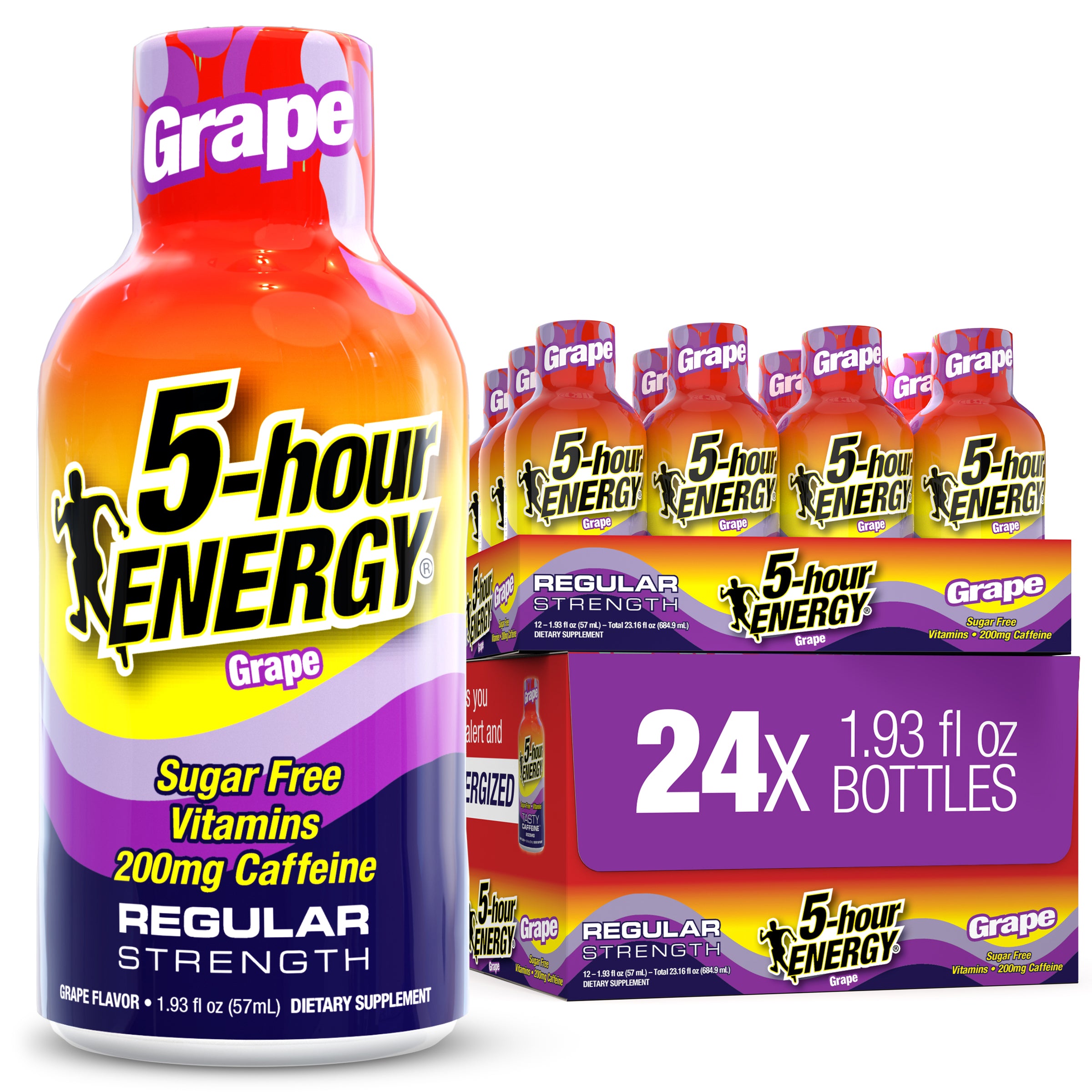 5-hour ENERGY Regular Strength Shots, Grape Flavor, 1.93 Fl Oz, 24 Pack