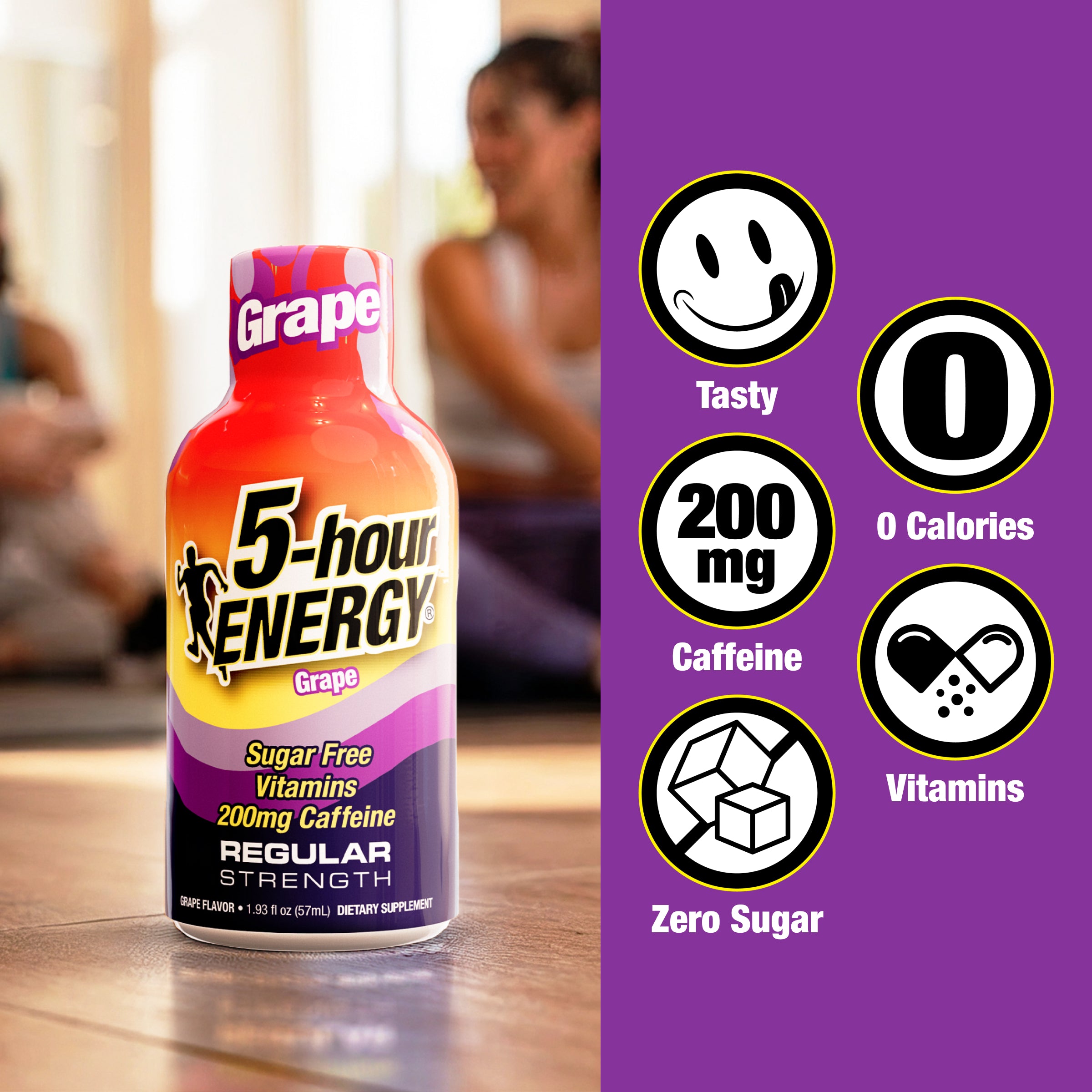 5-hour ENERGY Regular Strength Shots, Grape Flavor, 1.93 Fl Oz, 24 Pack