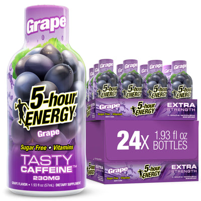 24 Pack 5-hour ENERGY Extra Strength Shots, Grape Flavor Flavor, 1.93 Fl Oz