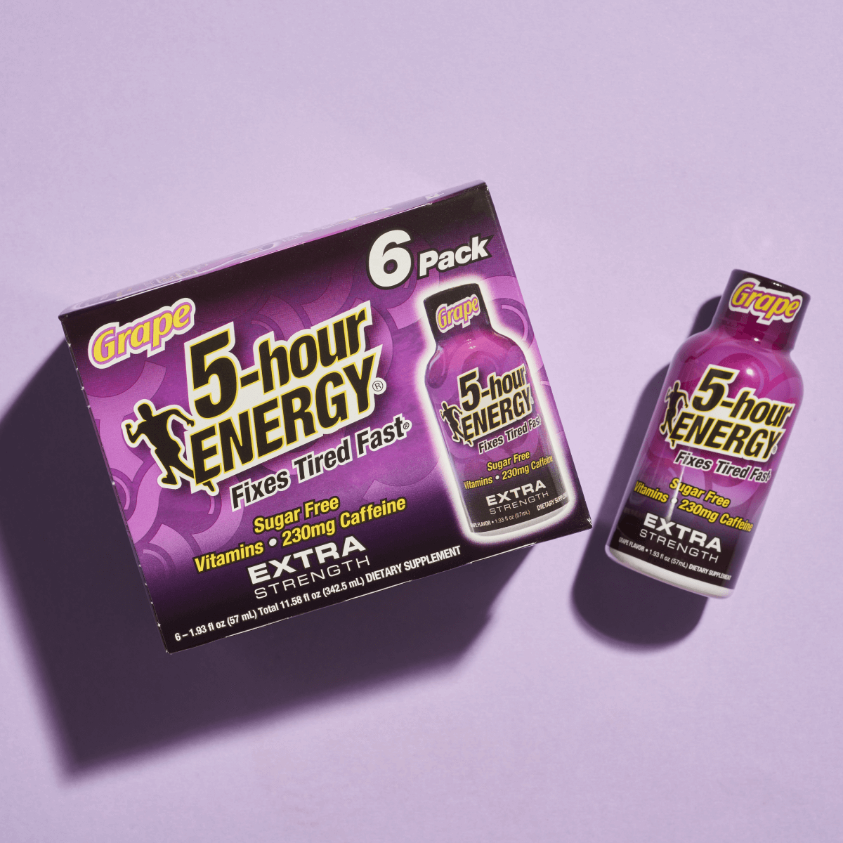 6 Pack Grape Flavor Extra Strength 5hour ENERGY Shots 5hour Energy