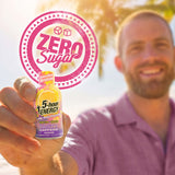 Man holding a 5-hour Energy drink with a 'Zero Sugar' label in the foreground.
