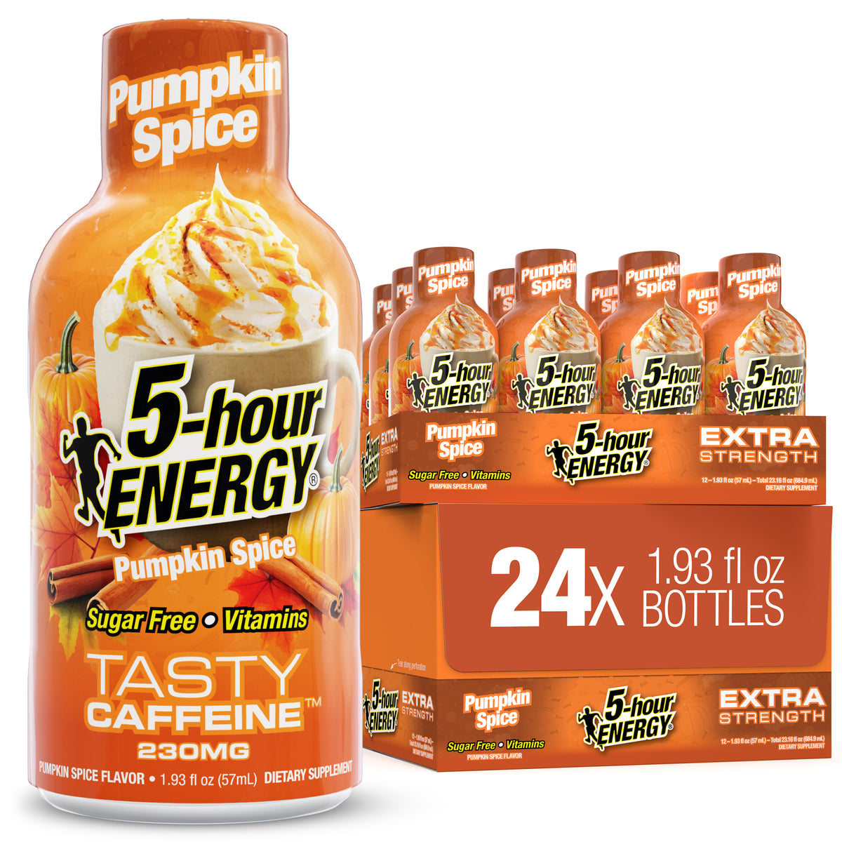 5-hour ENERGY Extra Strength Shots, Pumpkin Spice Flavor, 1.93 Fl Oz, 24 Pack