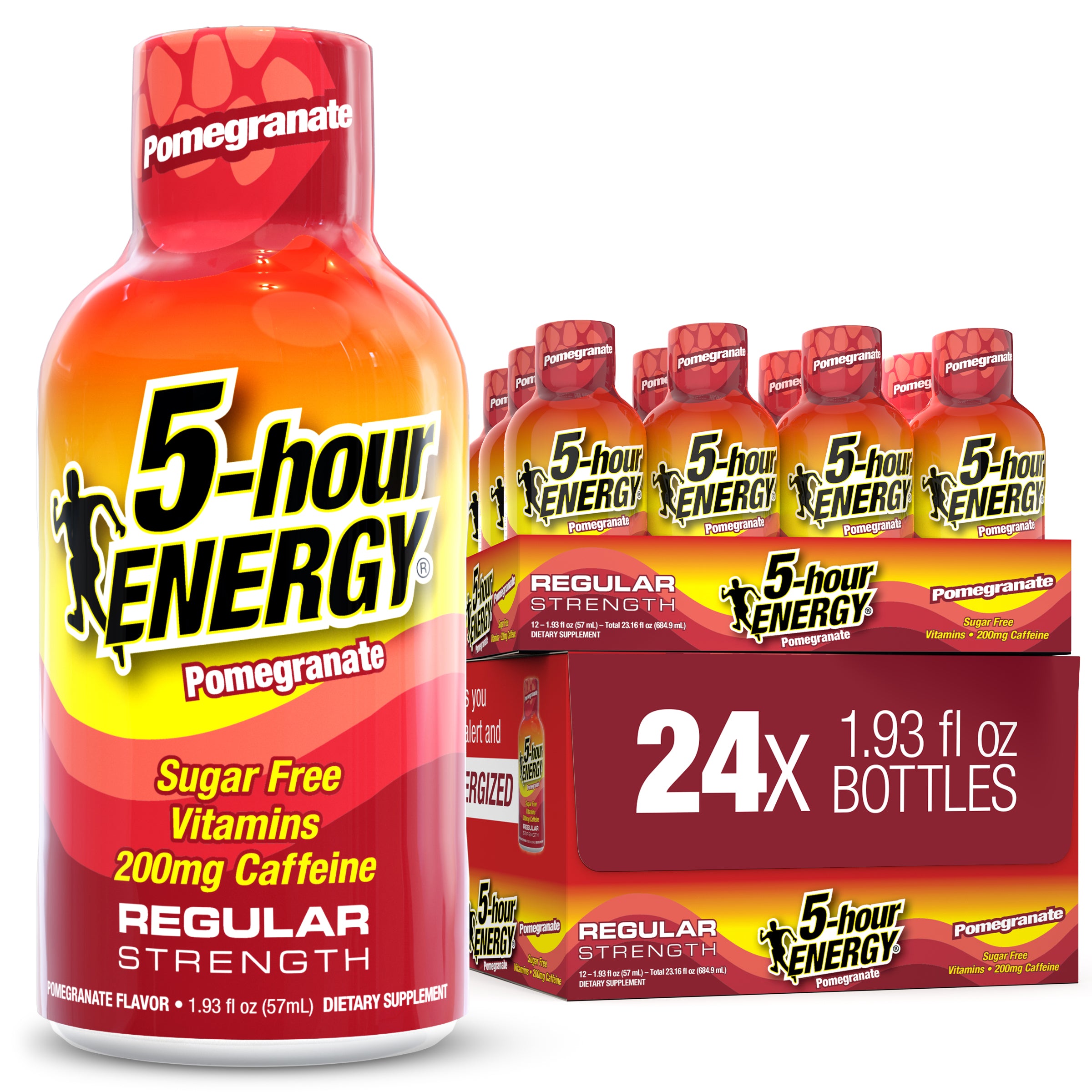 5-hour ENERGY Regular Strength Shots, Pomegranate Flavor, 1.93 Fl Oz, 24 Pack