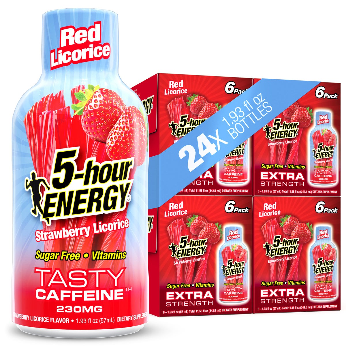 5-hour ENERGY Extra Strength Shots, Red Licorice Flavor, 1.93 Fl Oz, 24 Pack