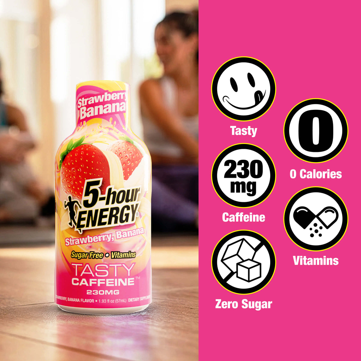 24 Pack 5-hour ENERGY Extra Strength Shots, Strawberry Banana Flavor Flavor, 1.93 Fl Oz