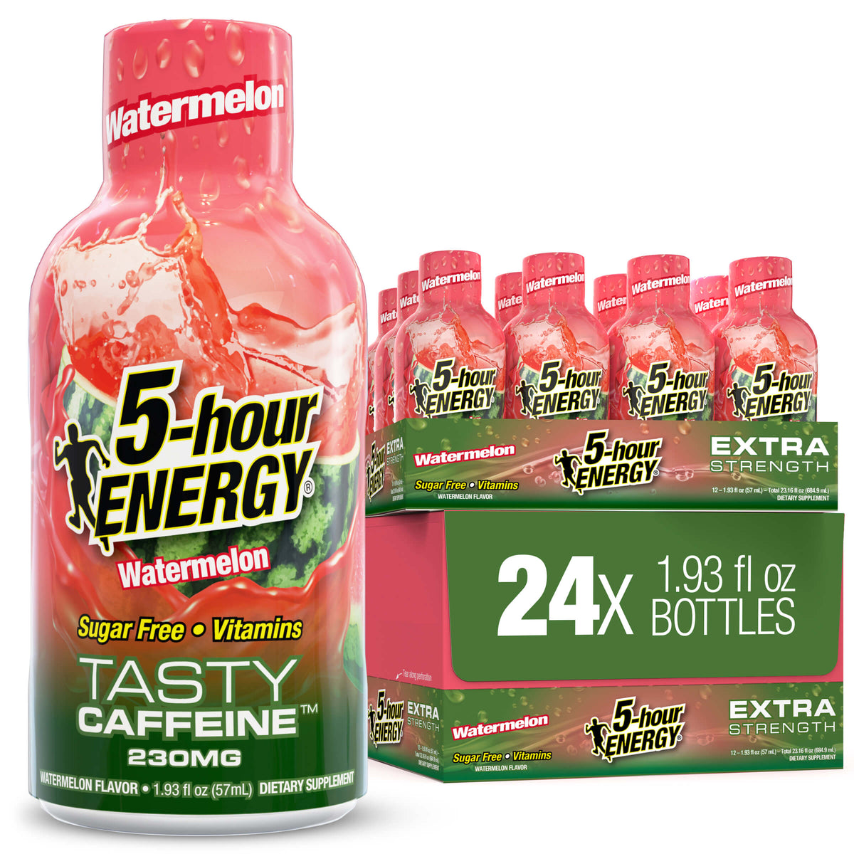 24 Pack 5-hour ENERGY Extra Strength Shots, Watermelon Flavor Flavor, 1.93 Fl Oz