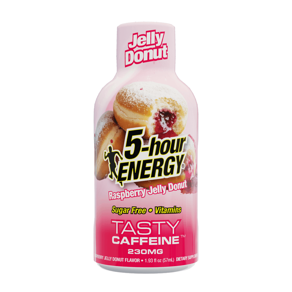 5-hour ENERGY Jelly Donut bottle on a white background