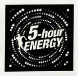 5-hour ENERGY logo with a black background and white text