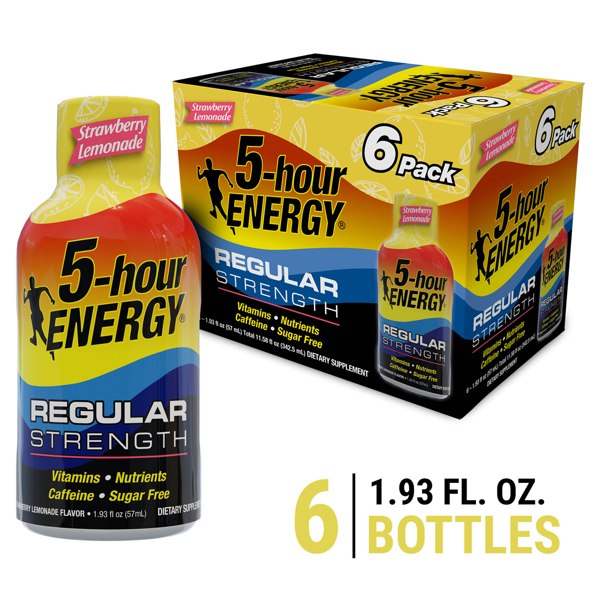 Strawberry Lemonade Flavor Regular Strength 5-hour ENERGY Shots