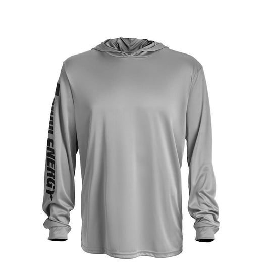 Gray Long Sleeve Hooded T-shirt